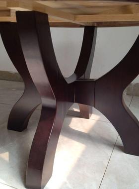 实木脚腿餐台支桌架脚架桌架子腿四脚实圆桌腿支撑架BIX台脚架子