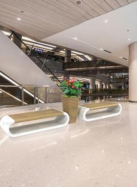 方花椅圳热销美陈玻璃钢休闲环形别VRN针座盆装饰组合凳等候椅