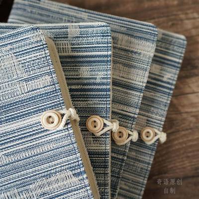 文艺青年布艺面牛仔男生6女生士A活页线本记手账本子DFK旅装行事