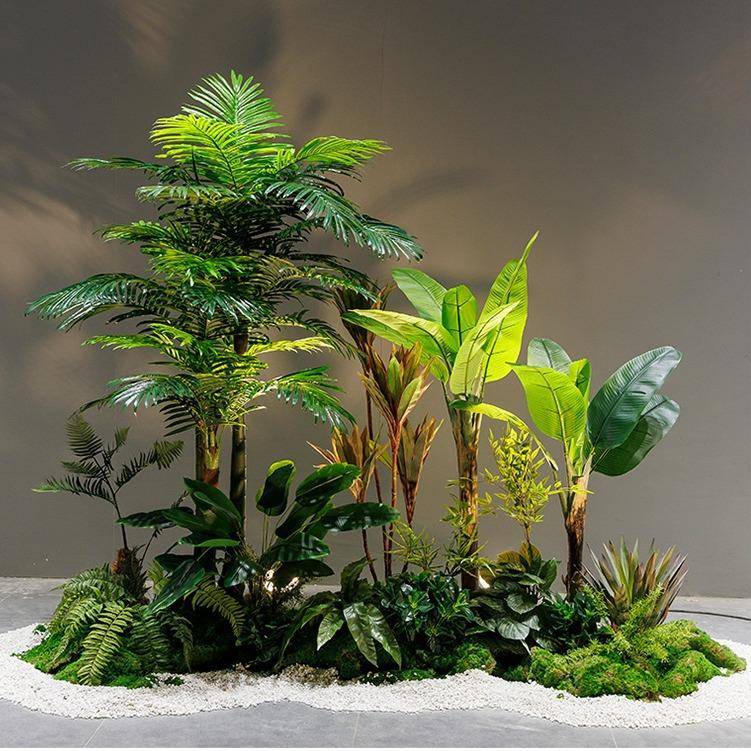 仿旅真植造景套装人蕉室内假植物景观摆件164场橱商窗装饰绿人造