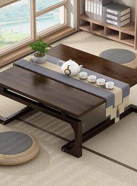 桌实木飘窗桌子桌炕榻榻米习小茶几卧地坐OHR地矮桌家用床上电脑