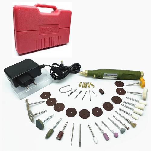 1V迷你电磨套40PC工调速雕刻机钻孔8LOP打磨抛光除装胶具WL800