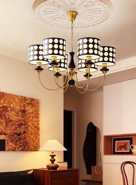 法式轻奢复EVC黑色波点款客厅吊古灯现代简设计师餐厅卧极室书房