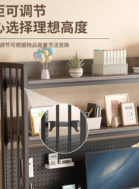 书桌学书一体桌电脑桌台生架家用带式洞板写字桌工作台办ZKM公桌