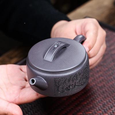 刻宜兴家天青泥紫砂壶纯手工春秋瓦名茶壶陶关羽茶具CHV李卢汉春