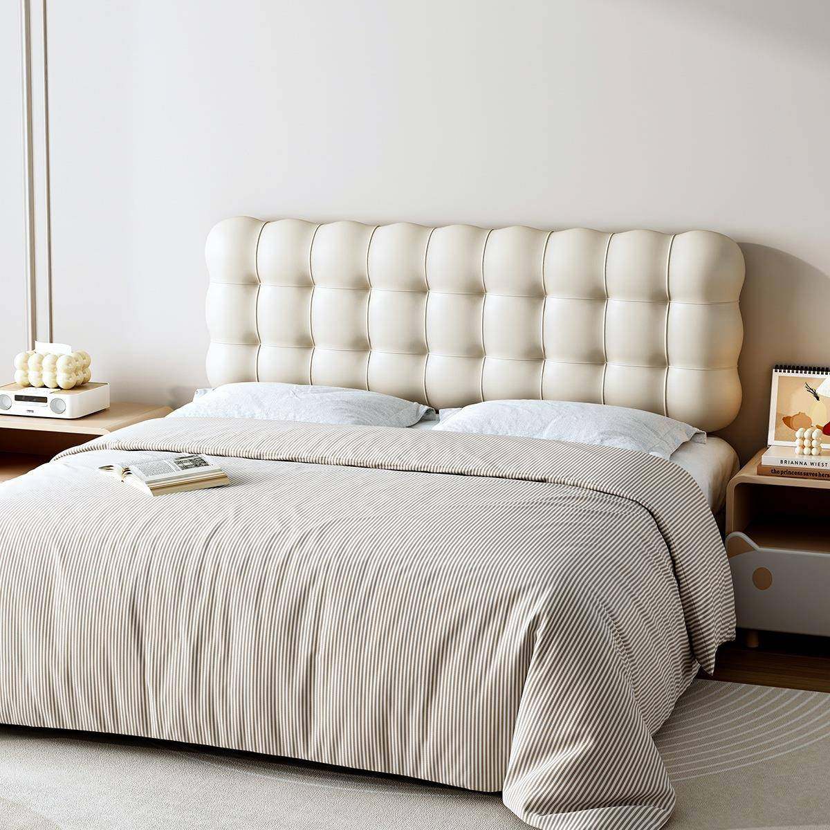 小垫奶泡床头软包靠改造奶新油风款榻榻米背无床头靠皮革F99S679M,居家布艺,抱枕被,淘宝优惠券,粉丝福利购,淘宝优惠卷