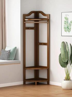 转角衣帽物架衣架BEF落卧室挂衣占地面积小架家用置架简易收地纳