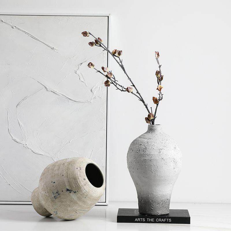 新式侘艺寂手陶瓷做旧术NSN花器售楼处民宿设计款中工干花瓶客厅