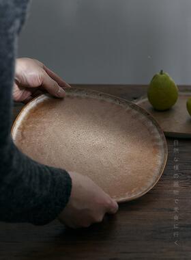 大号不日规则粗F96966J7陶平盘烤始盘原风沙盘式意新拉品