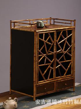 厂纳家春具意梅鹿茶20220813竹棚制茶棚茶具收纳柜禅意博古架茶架