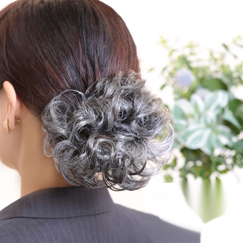 女士花白假发中老年卷发大发苞大发圈插梳发包盘头花发饰头饰,美发护发/假发,发包/丸子,淘宝优惠券,粉丝福利购,淘宝优惠卷