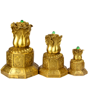 朴器 聚宝盆摆件  聚宝盆家居摆件  八卦乾坤财库聚宝盆 铜白菜