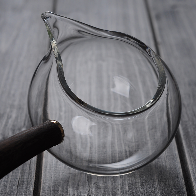 透明家用加厚耐热玻璃公道杯侧把功夫茶具配件分茶器公杯茶漏套装