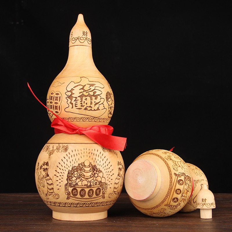 桃木葫芦摆件 开盖葫芦摆件  葫芦摆件