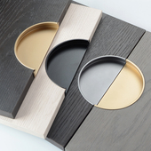 新款 开槽简约半圆暗扣拉手抽屉整体橱柜门把手暗藏 衣柜隐形嵌入式