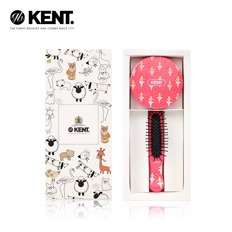 ENT 肯特便携化妆镜美妆镜可爱折叠双面女LED 带灯可调小圆形镜子