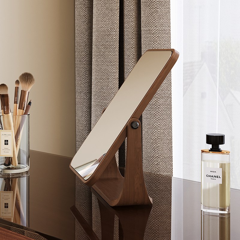 镜子化妆镜家用小型立式桌面台式学生宿舍公主梳妆镜便携随身折叠