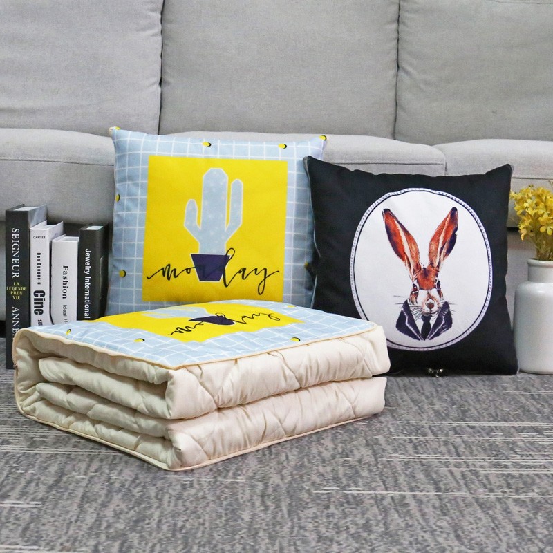 抱枕被子两用二合一冬季加厚汽车折叠车用枕头办公室午睡毯子靠枕