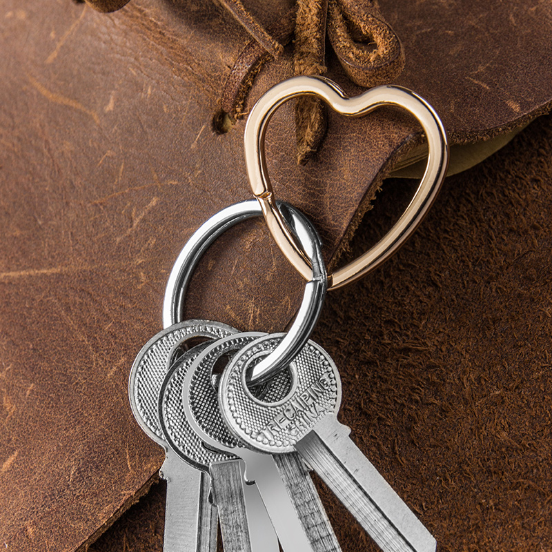 【6个装】爱心形钥匙扣圈环锁匙扣锁匙链创意个性网红DIY材料配件