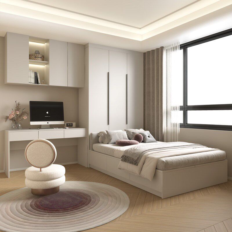 实木榻榻米衣柜床与书桌一体卧室家用小户型省空间床带储物柜组合,住宅家具,衣柜床,淘宝优惠券,粉丝福利购,淘宝优惠卷