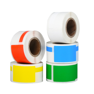 启恩彩色不干胶线缆热敏标签纸通信机房光纤尾纤数据网线P型刀型