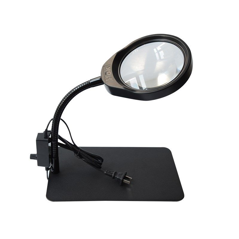 PDOK台式放大镜带LED灯工作台032C带支架维修用阅读检测新款