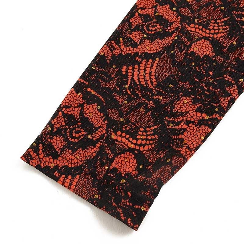 胖太太大码女装秋季新品碎花图案翻领长袖短款时尚衬衫824305710