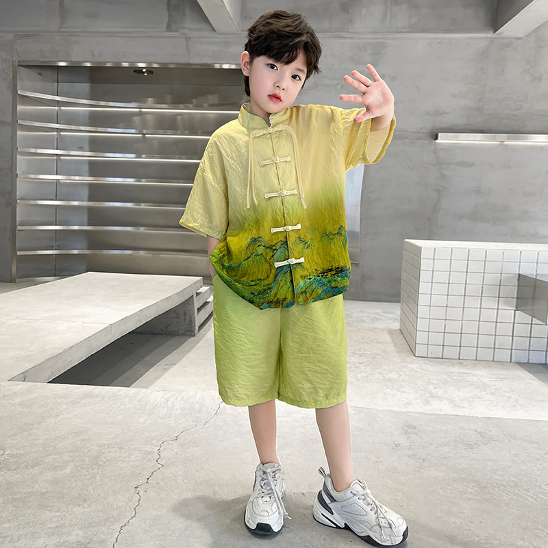 儿童装男童汉服夏装套装2023新款夏季唐装男孩夏款中大童中式国风