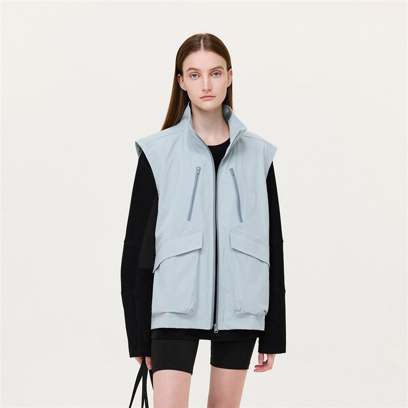 ATRY真两件马甲长袖衬衫男女新款户外休闲叠穿内搭拼接夹克外套