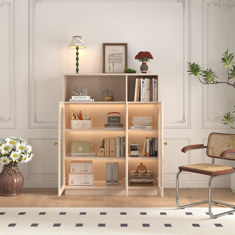 轻奢书柜客厅玻璃门防尘书架儿童收纳柜置物架法式奶油风储物柜子,住宅家具,单个书柜,淘宝优惠券,粉丝福利购,淘宝优惠卷