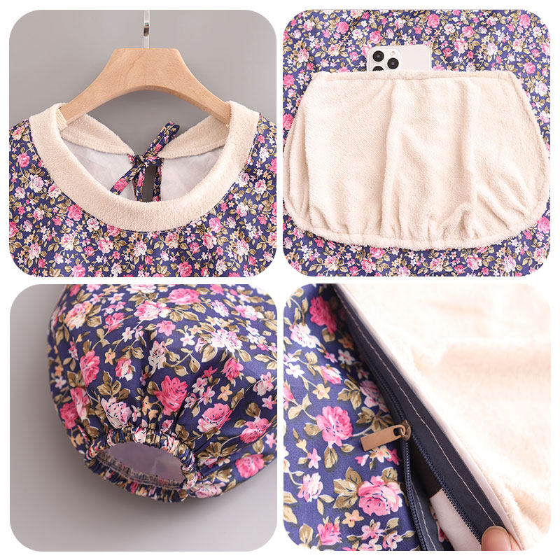 时尚新款长袖防水防油围裙套装厨房做饭女罩衣超市仓库餐饮制服