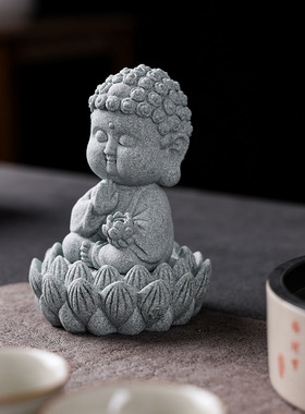 创意小如来线香插茶宠摆件中式莲花台园艺盆栽景观鱼缸造景装饰品