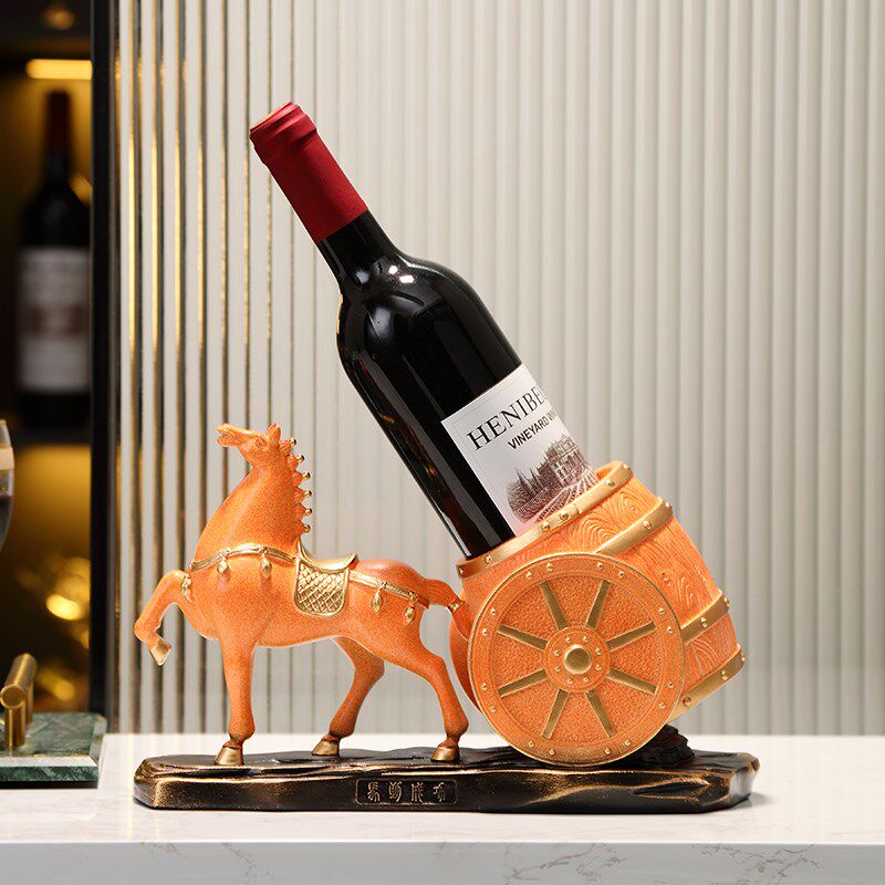 马到成功葡萄酒架乔迁新居礼品客厅酒柜摆件 高档红酒架开业礼物