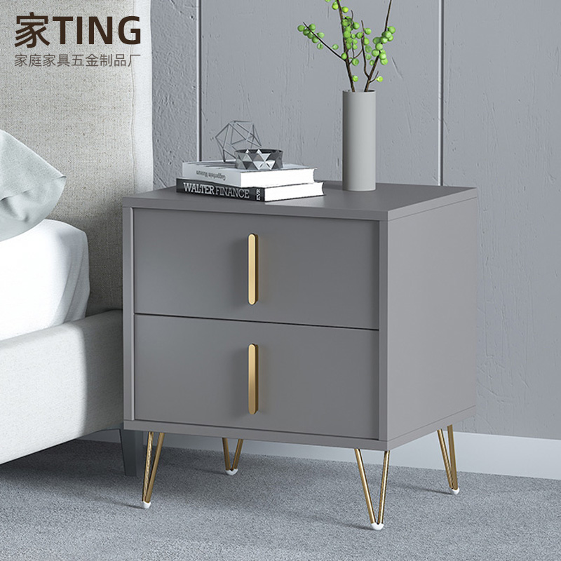 轻奢台桌脚铁艺家具支撑腿床头柜脚柜子腿茶几脚电视柜脚金属支架