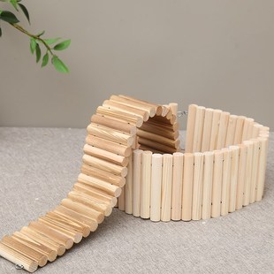 仓鼠围栏多功能攀爬梯木质软梯金丝熊隔断栅栏拱桥楼梯子造景用品