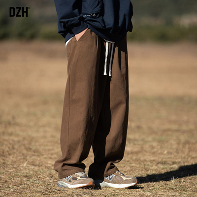 男生加绒加厚工装裤男棕