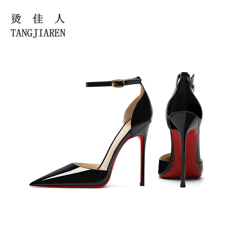 黑色职业高跟鞋女细跟尖