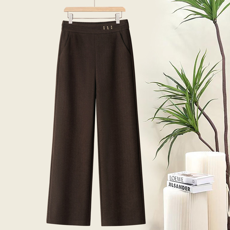 中年妈妈裤子冬加厚2025新款中老年女秋冬保暖外穿阔腿裤加绒长裤