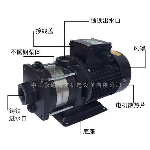 华乐士卧式多级离心泵TPH2T3K家用公寓宾馆加压不锈钢多段增压泵