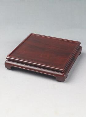 实木整木方台花景瓶盆玉茶木壶OYF托摆件佛像石新中式印章玉玺底