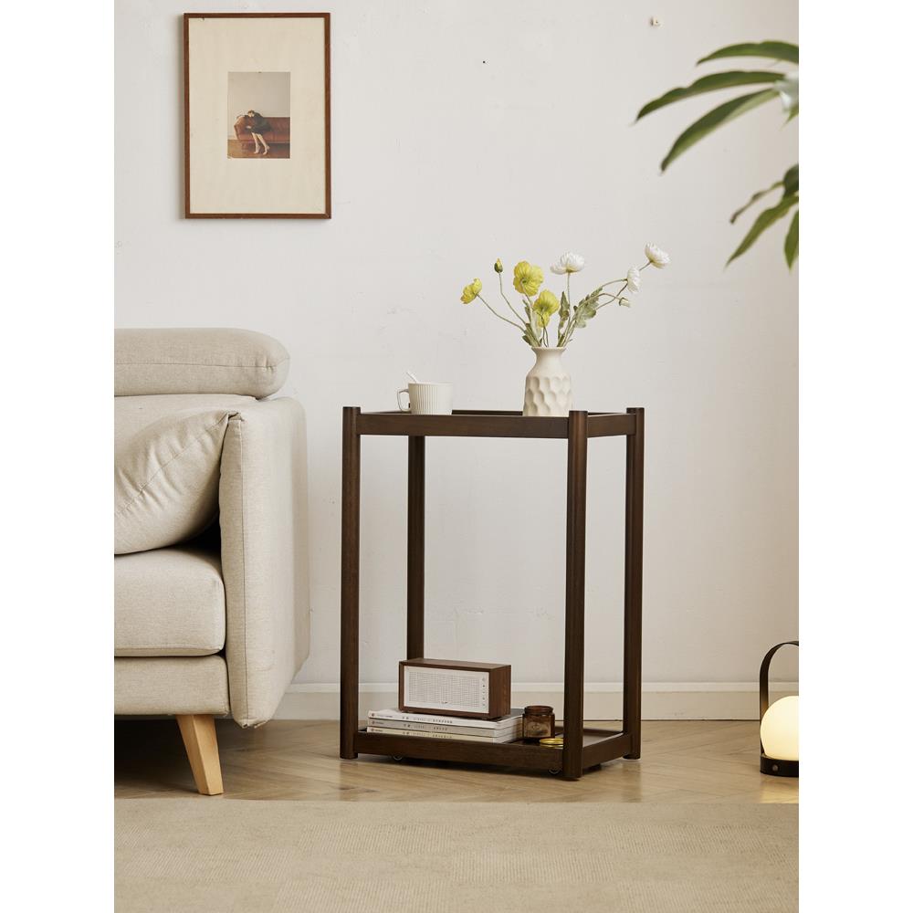 全实木小边几移动架小边桌子沙发侧柜客厅花茶几床11头主机置物架