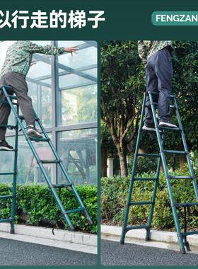 步伸字缩梯人梯加厚升降梯折叠家用工程竹节梯子927766登高踏便携