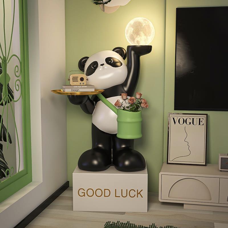 网家红厅大熊猫落BJ2203地灯摆柜件乔迁新居礼品电视客沙发边几居