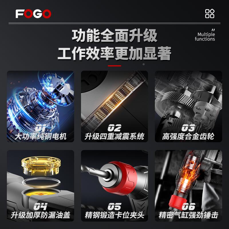 富格电锤钻电钟镐功打混凝土墙孔多功能家用大离合电两电锤钻用冲