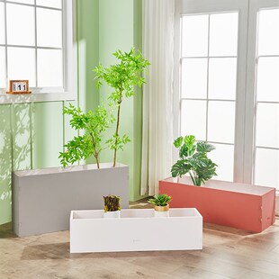 PVC花箱围栏隔断户外庭院种植箱花槽长方形花盆栅栏市政工程定制