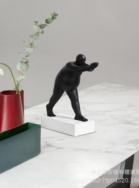 北欧现饰代B235样板房创雕视塑抽象人物摆意件电柜斗柜玄关书柜品