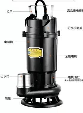 泵加强污水切割抽粪水泵沼气泥浆排OBF污泵家用粪池切割抽家22用0