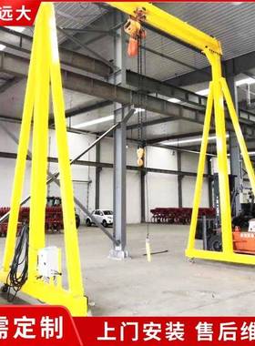 行1吨2吨3吨手推小型龙门机电动走吊无万向移轨动EUI龙门架葫芦钢