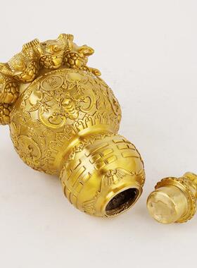 纯黄天医八卦龟九铜葫芦家居办公室铜品445桌面装饰礼摆件