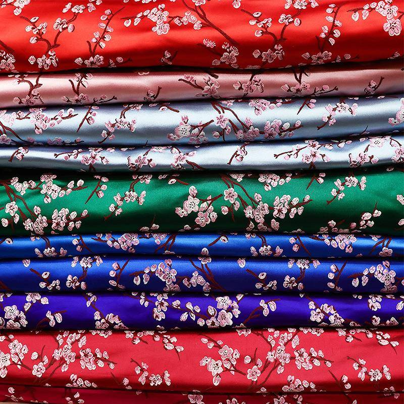 150门幅新款演梅织锦缎布料云锦面料童装PMN儿童花拜年出礼服服布